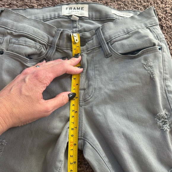 2 FOR $25 Frame Le Skinny de Jeanne Gray Skinny Jeans Low Rise Destroyed 25 x 29 - Picture 6 of 10